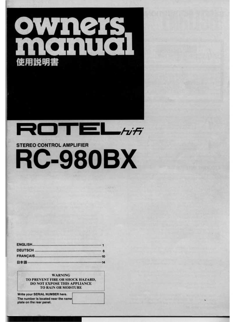 Rotel RC-980BX owner's manual