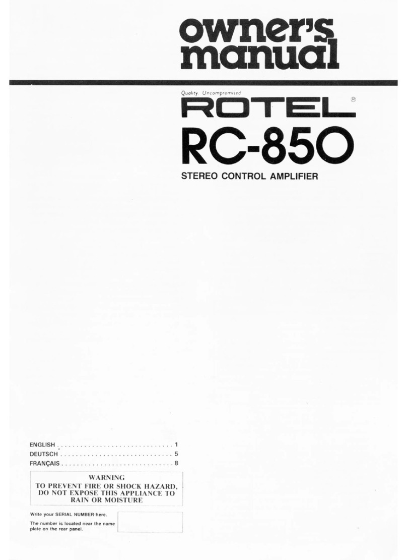 Rotel RC-850 owner's manual