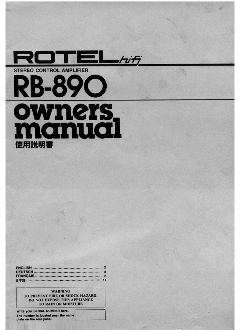 Rotel RB-890 User manual