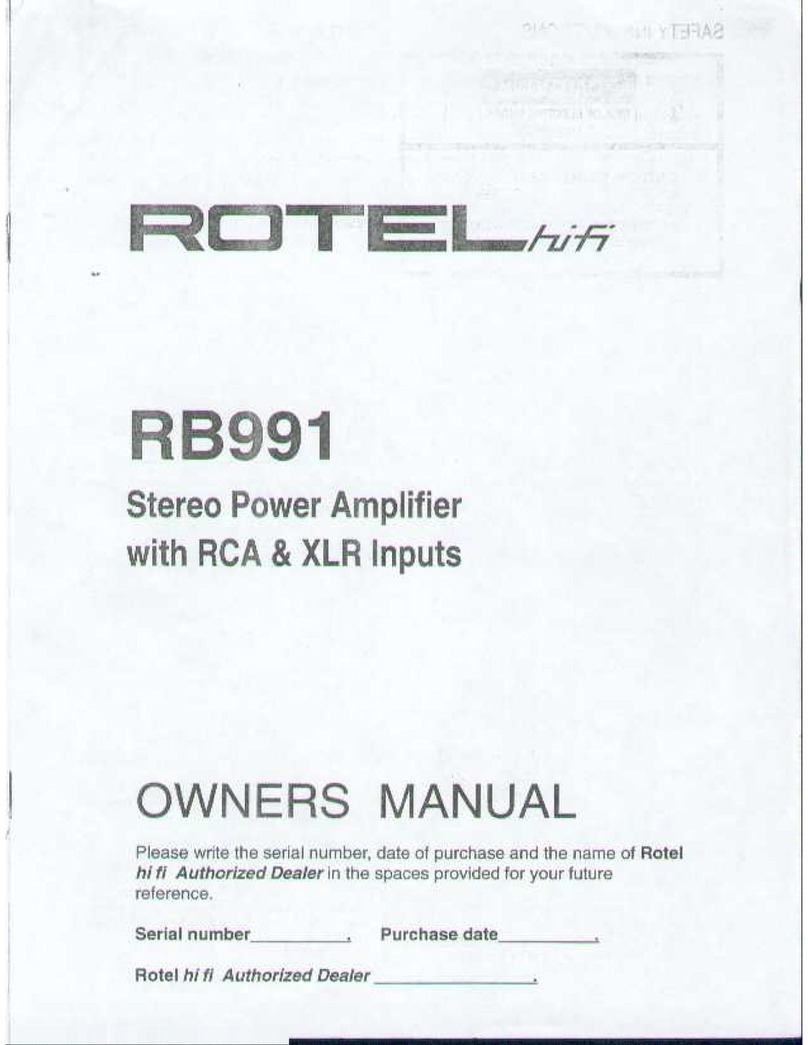 Rotel RB-991 User manual