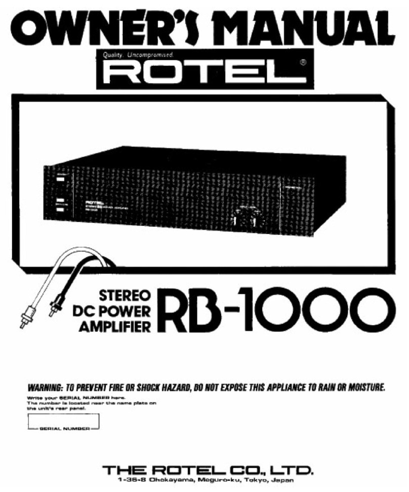 Rotel RB-1000 owner's manual