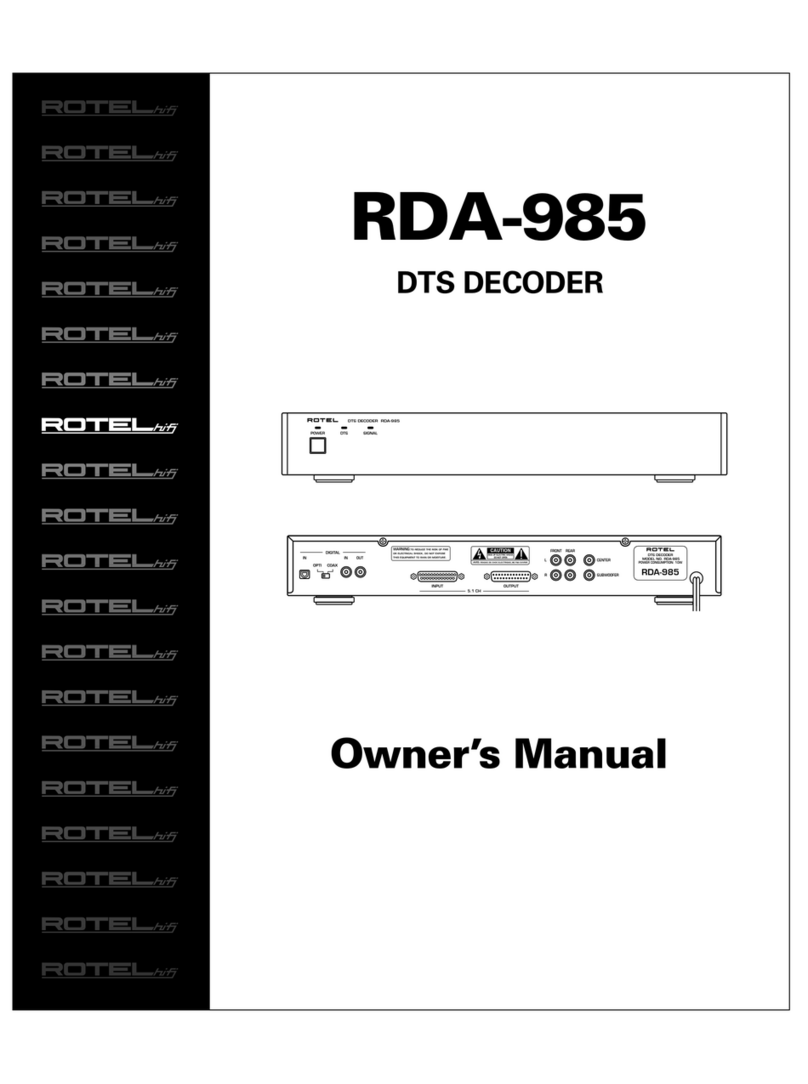 Rotel RDA-985 owner's manual