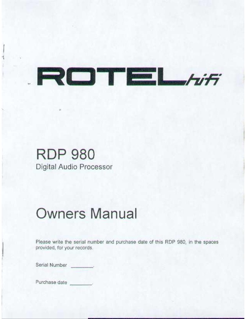 Rotel Digital Audio Processor RDP 980 owner's manual