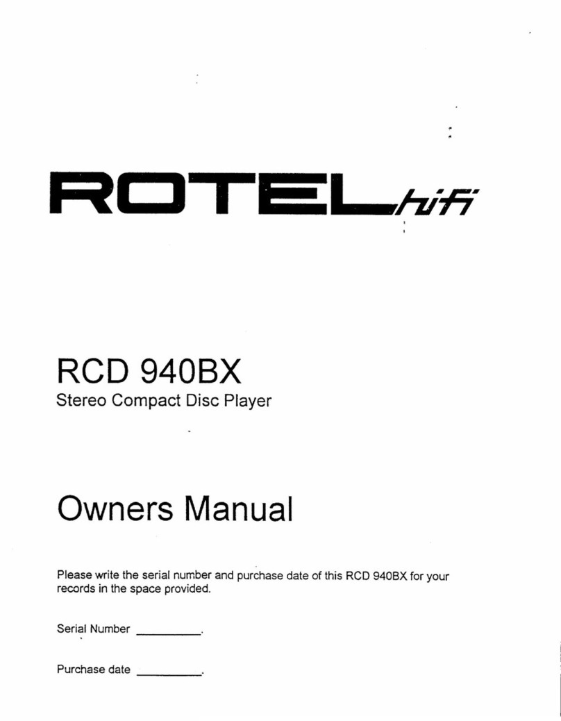 Rotel RCD 940 owner's manual