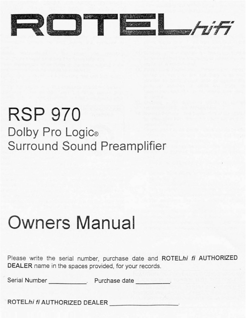 Rotel Dolby Pro Logic Surround Pream User manual