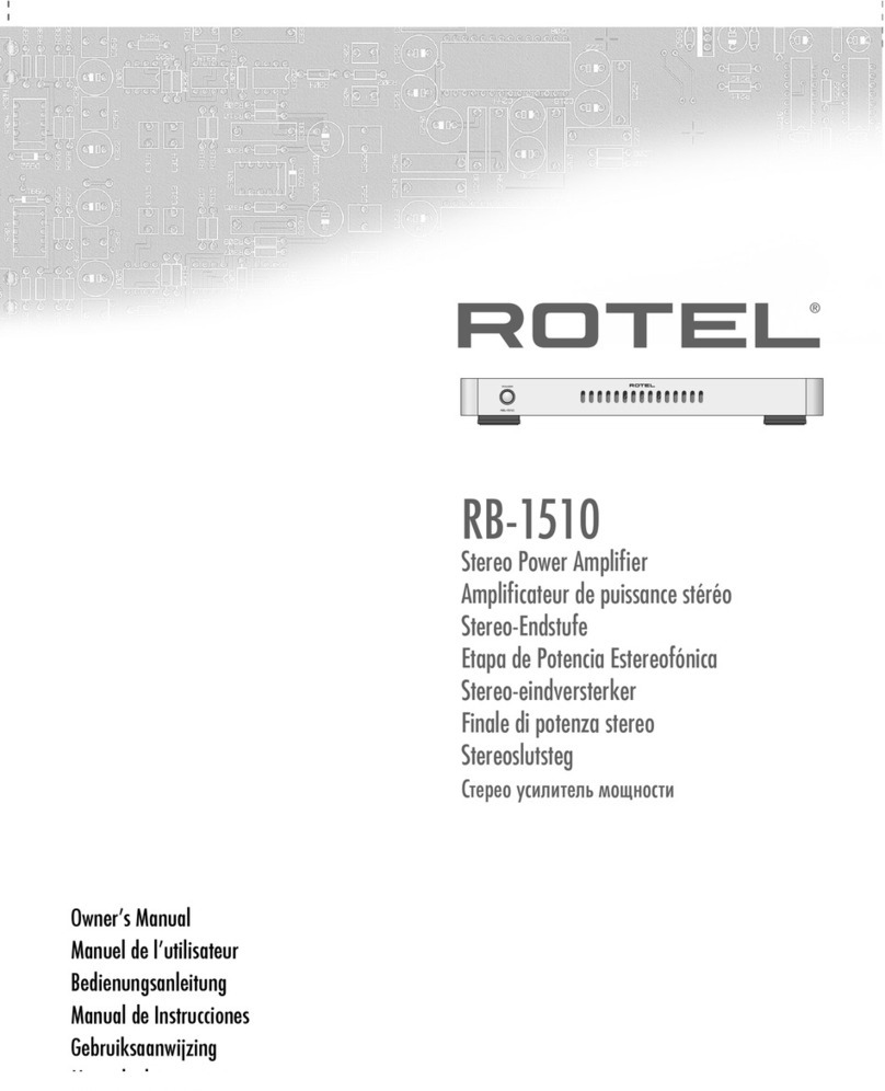 Rotel 2-Channel Power Amplifier RB-1510 User manual