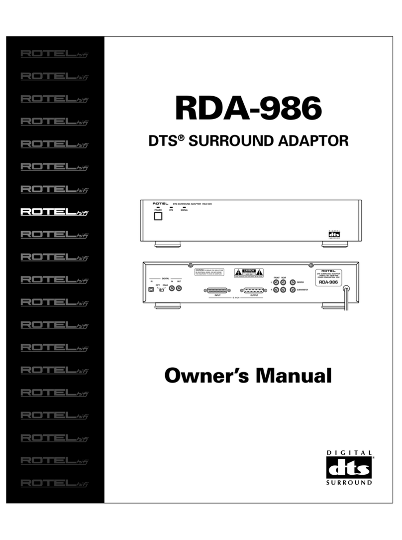 Rotel RDA-986 owner's manual