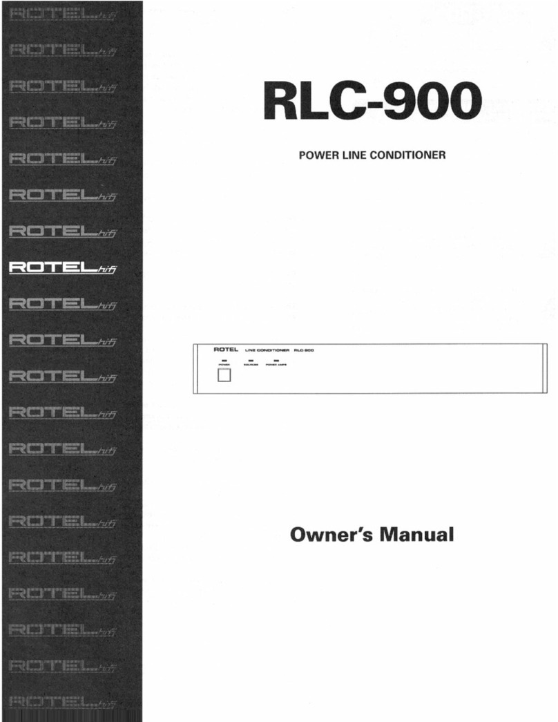 Rotel Power Line Conditioner RLC-900 owner's manual