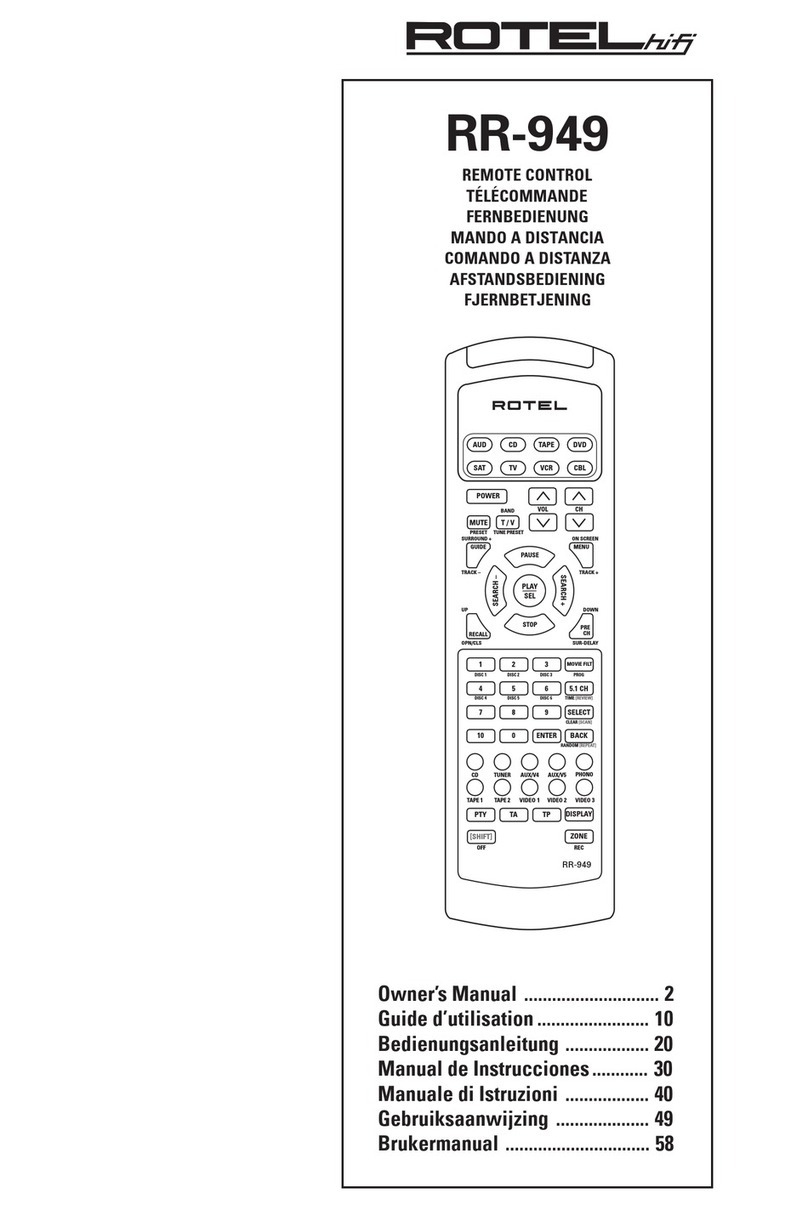 Rotel RR-949 User manual Rotel RR-949 User manual
