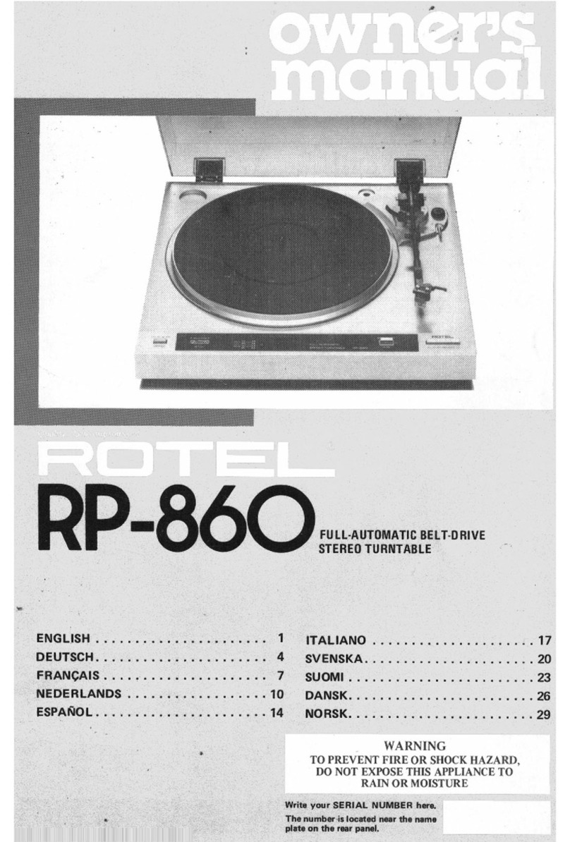 Rotel RP-860 owner's manual