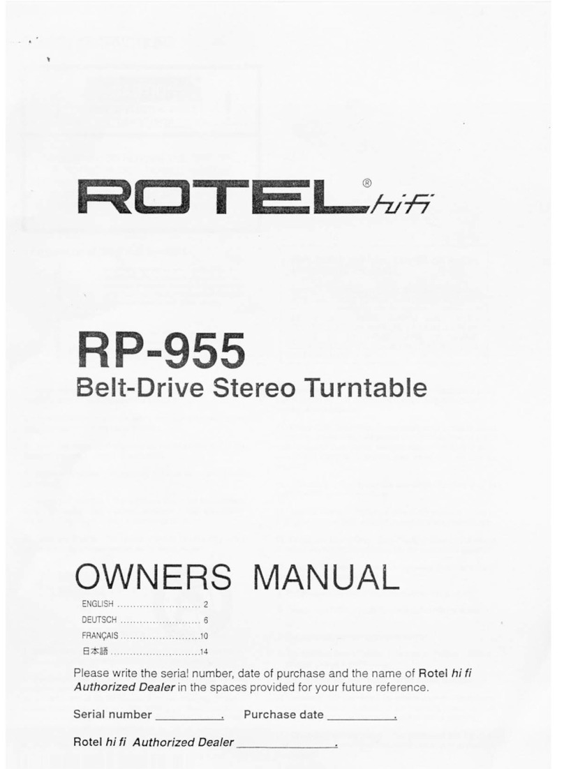 Rotel RP-955 owner's manual