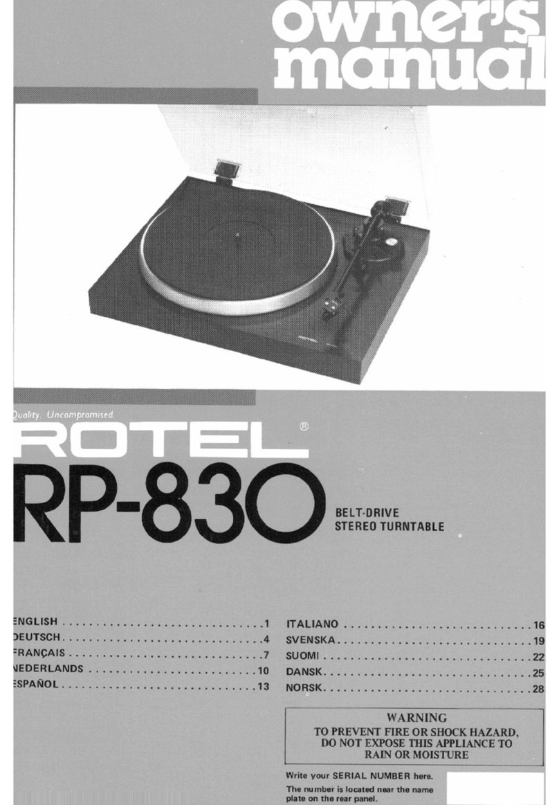 Rotel RP-830 owner's manual