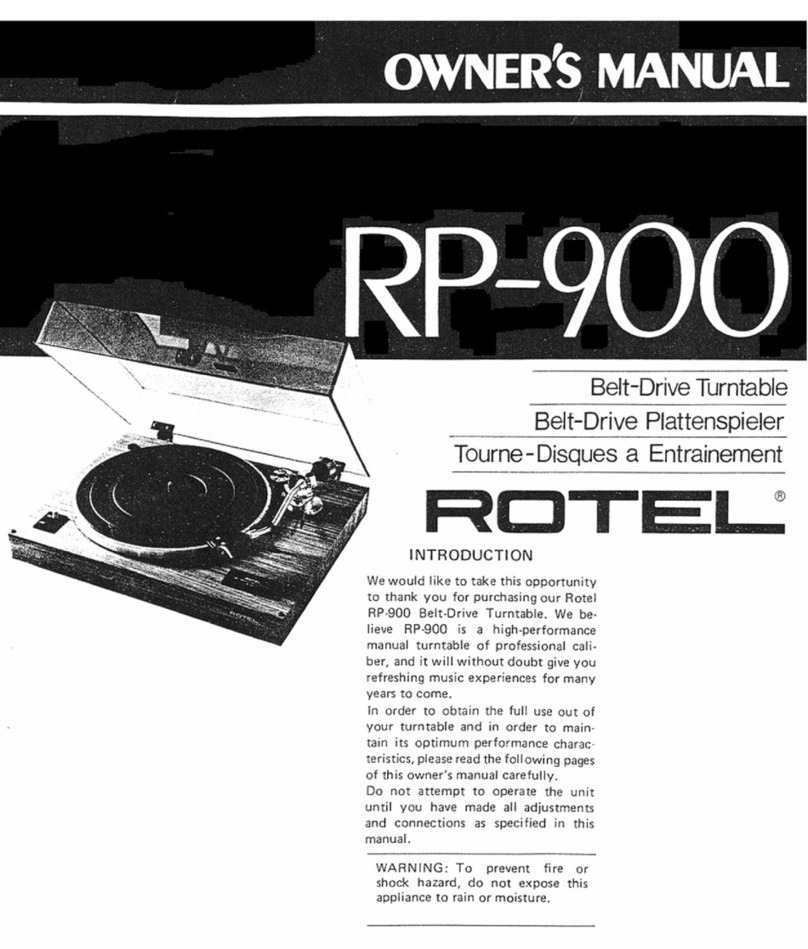 Rotel RP-900 owner's manual