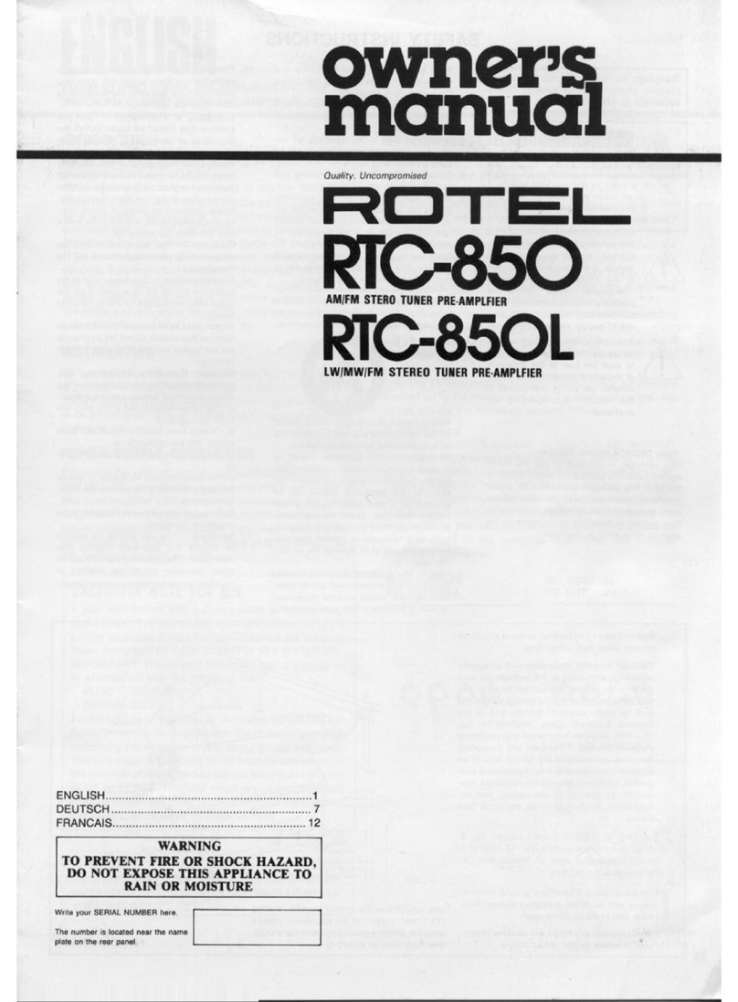 Rotel RTC-850 owner's manual