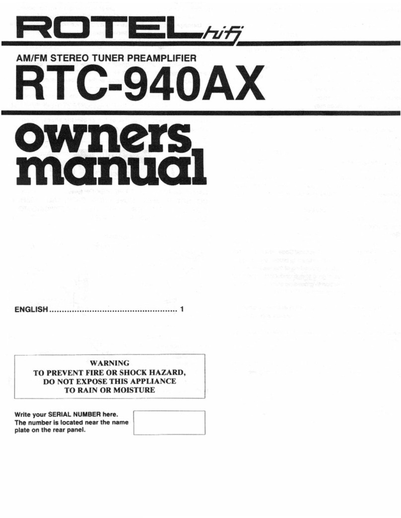 Rotel RTC-940AX User manual Rotel RTC-940AX User manual