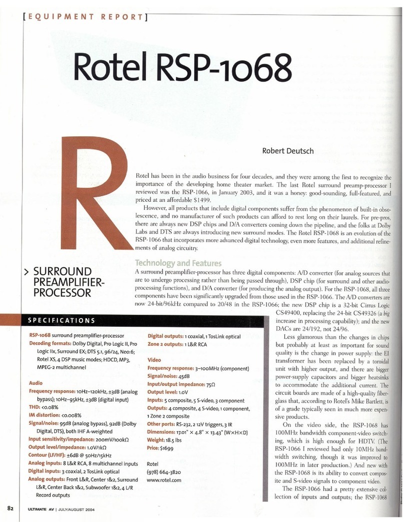 Rotel RSP-1068 Brochure & specs