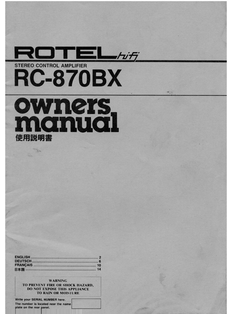 Rotel RC-870BX User manual