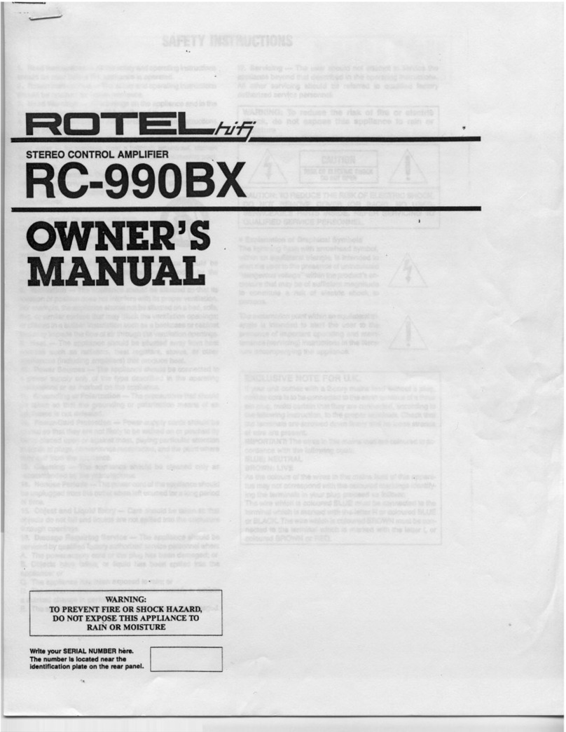 Rotel RC-990BX User manual