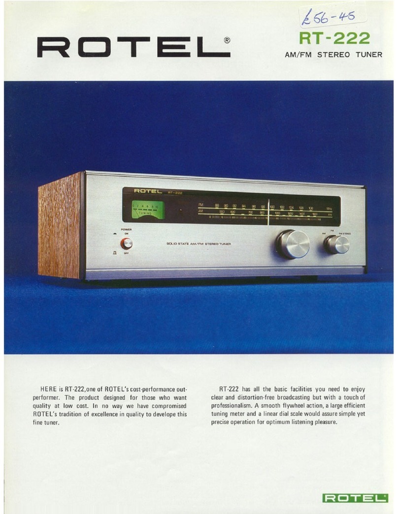 Rotel RT-222 User manual