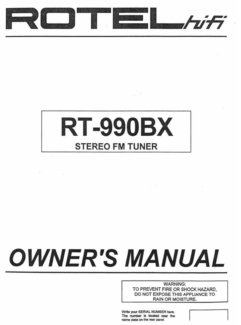 Rotel RT-990BX owner's manual
