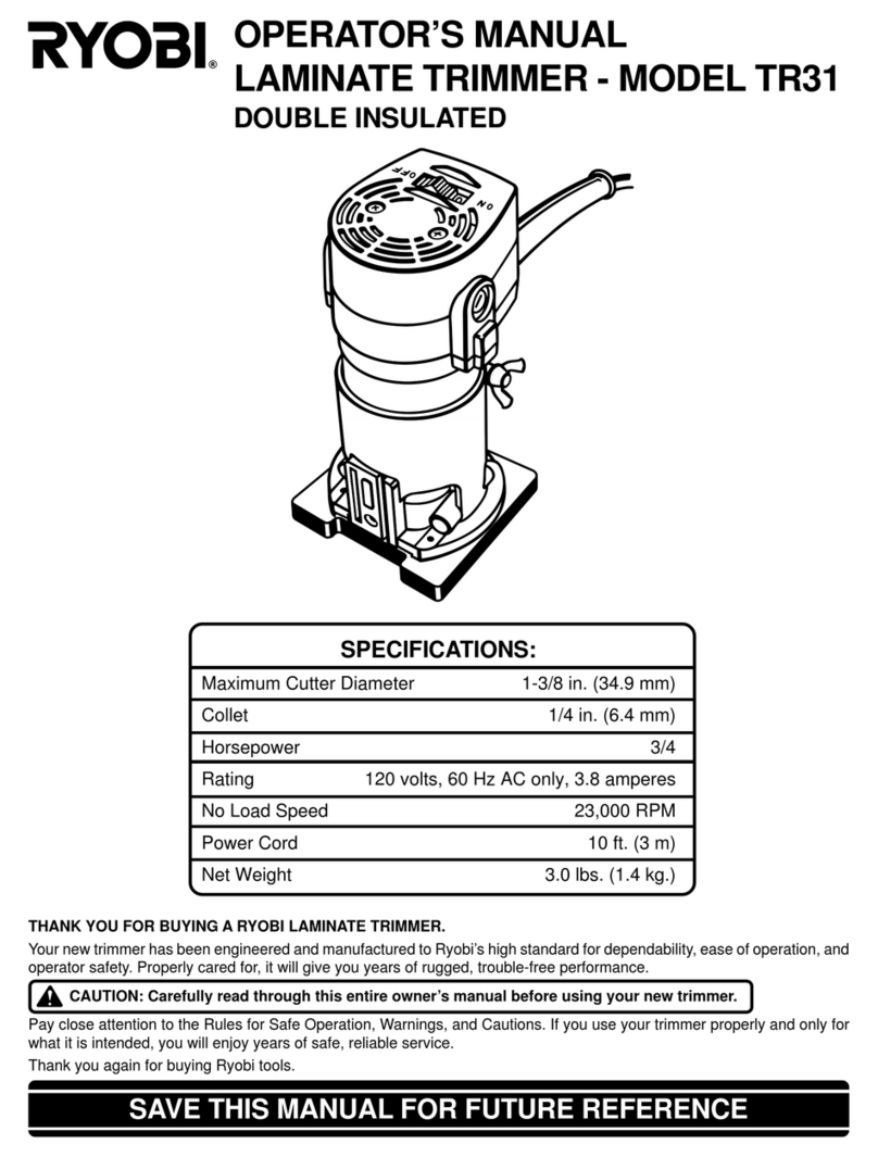 Ryobi TR31 User manual