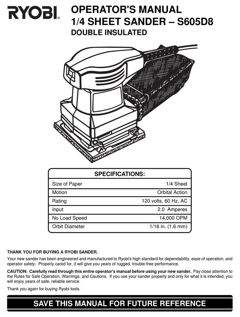 Ryobi S605D8 Operator's manual