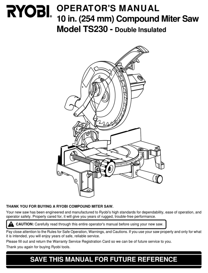 Ryobi TS230 User manual