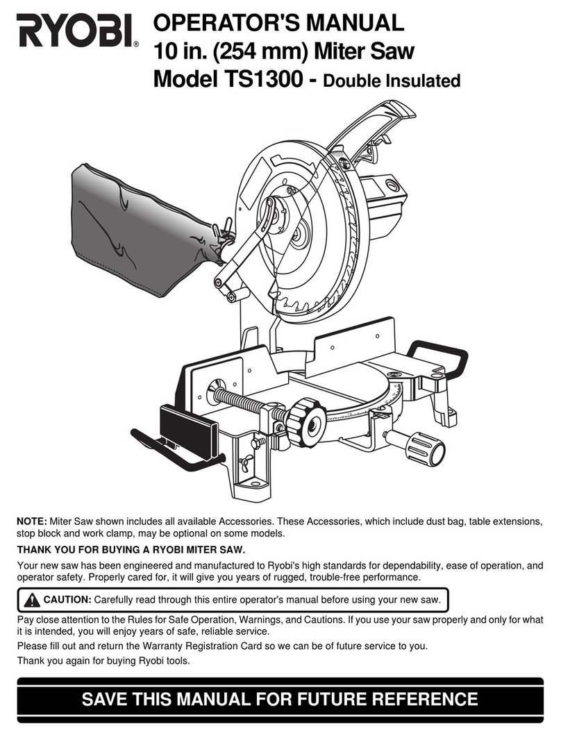 Ryobi TS1300 Operator's manual