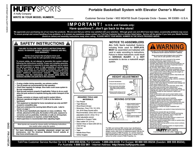Huffy 214973A User manual