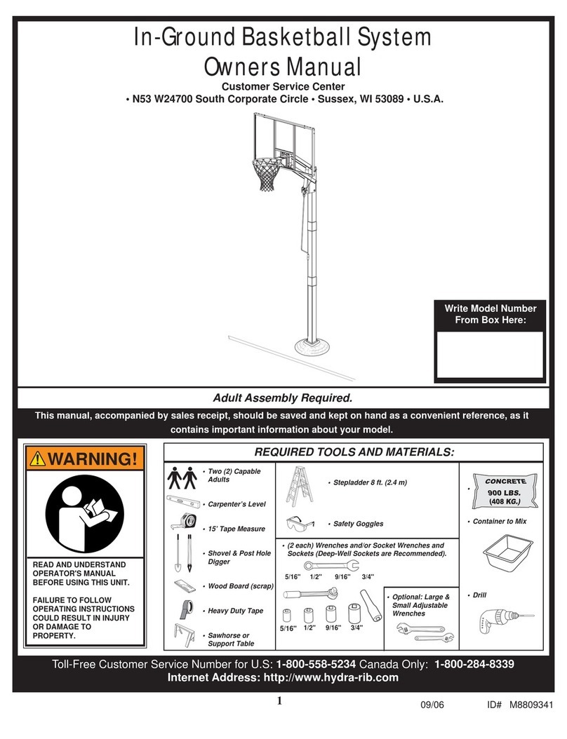 SPALDING M8809341 owner's manual