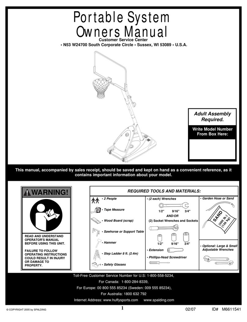 SPALDING M86724C owner's manual