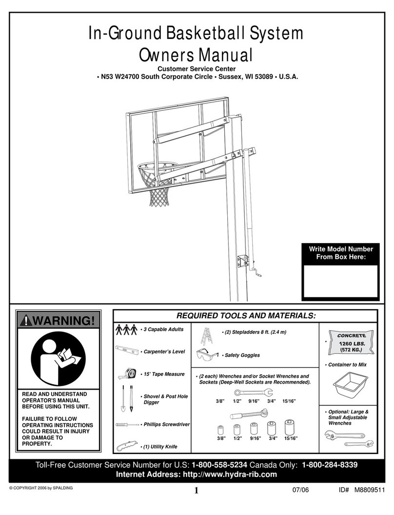 SPALDING M8809511 owner's manual