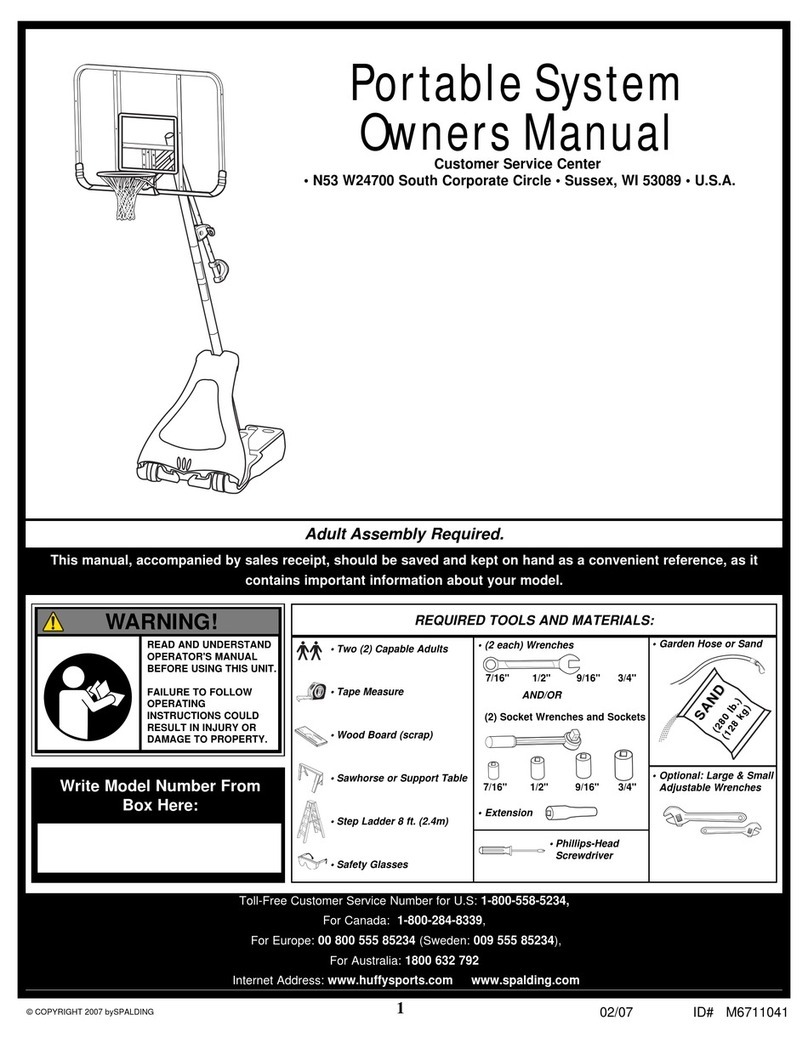 SPALDING M6711041 owner's manual