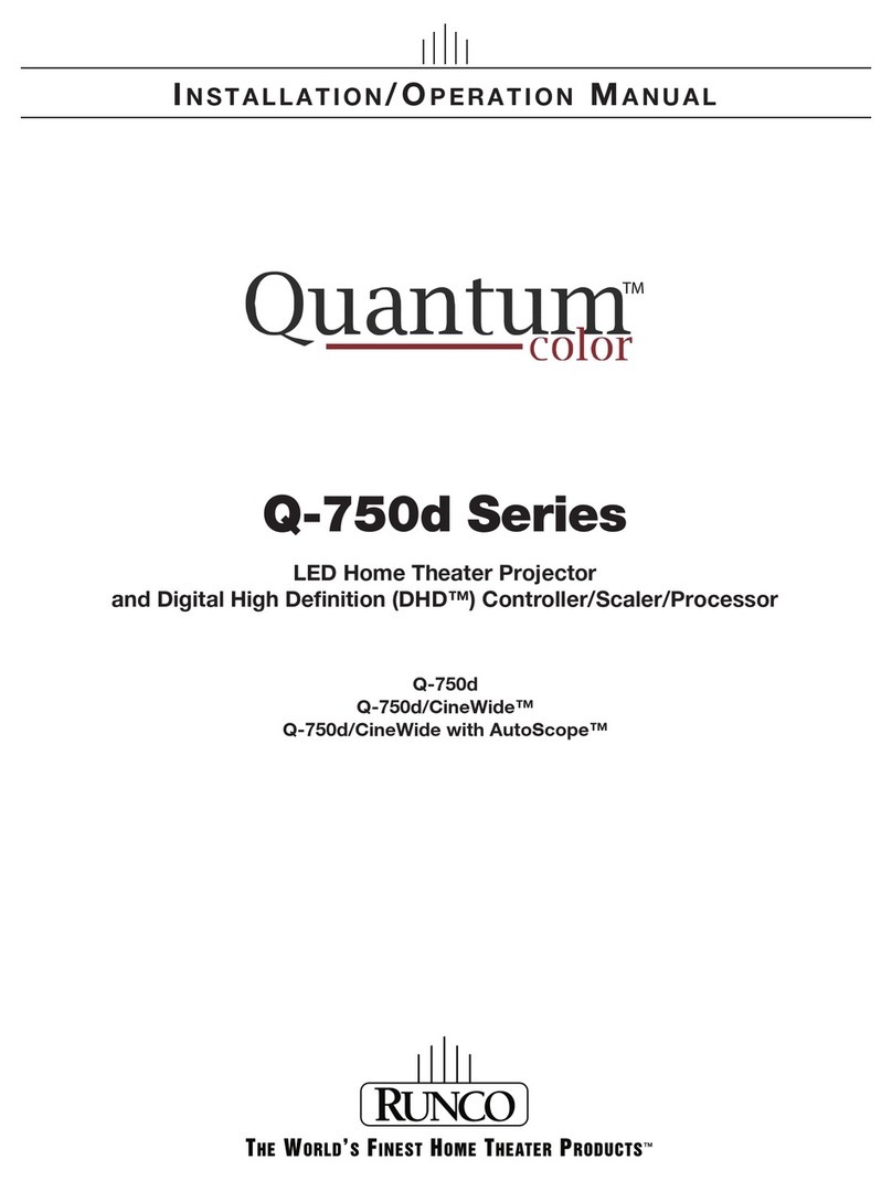 Runco Quantum Color Q-750d Series User manual