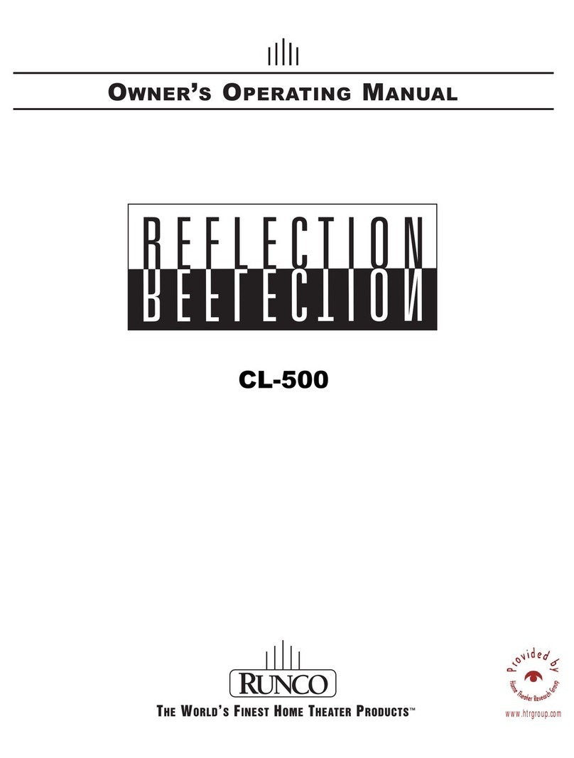 Runco Reflection CL-500 Operation manual