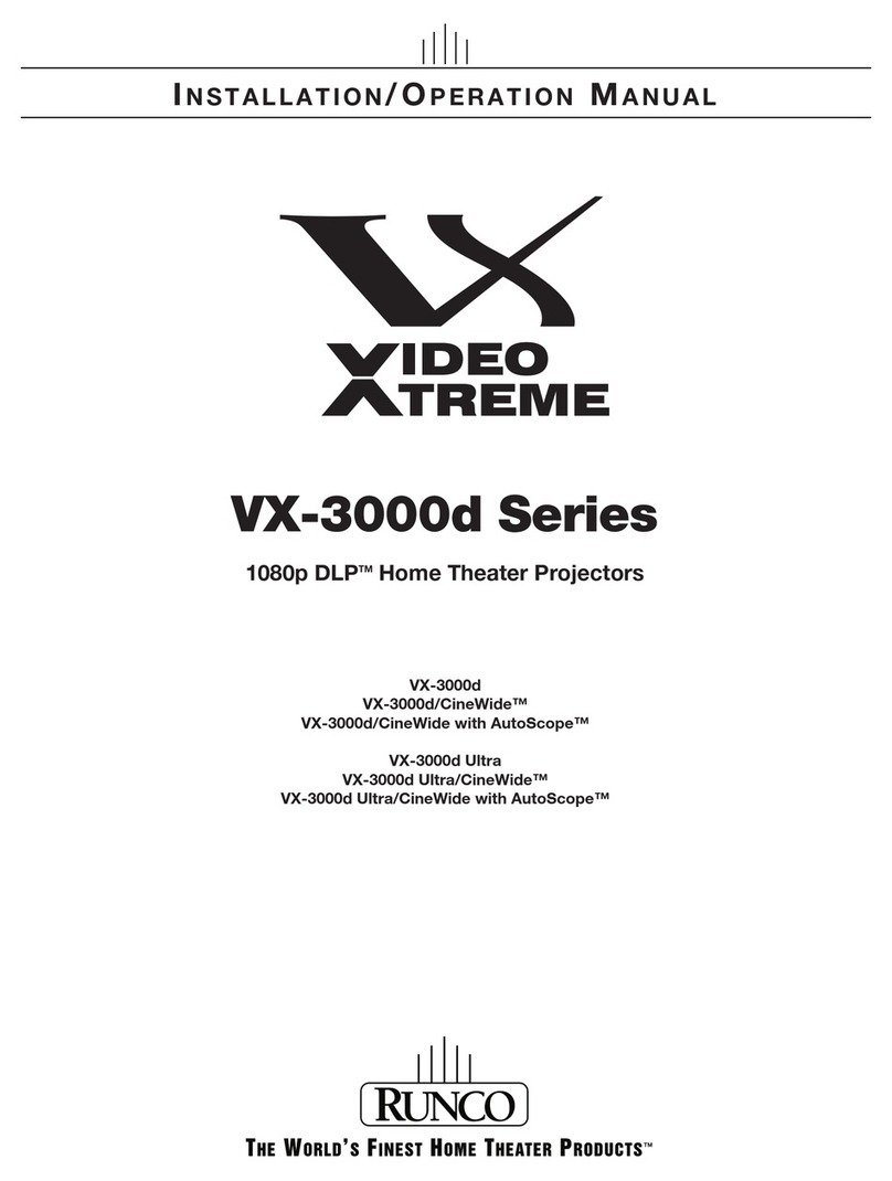 Runco CINEWIDETM VX-3000D User manual