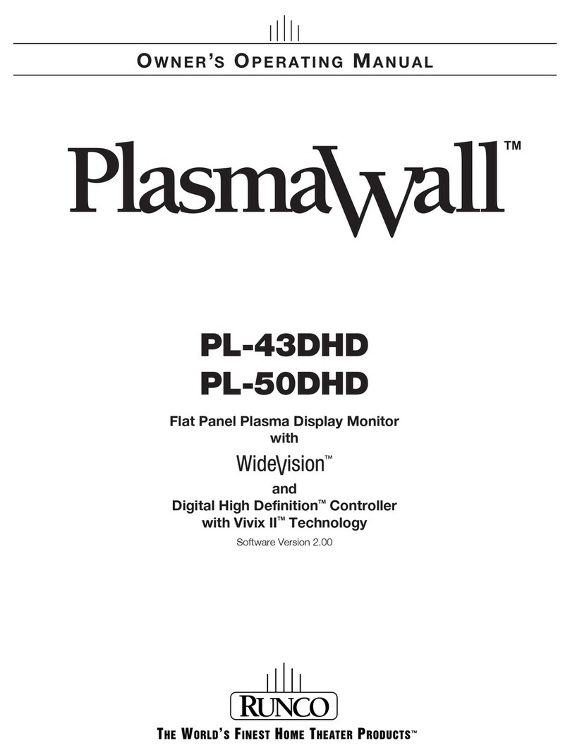 Runco PlasmaWall PL-43DHD Owner's operating manual