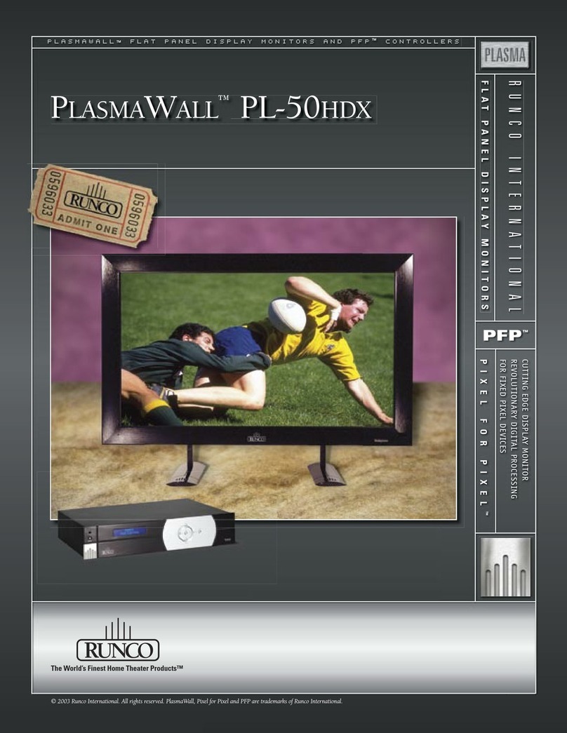 Runco PLASMAWALL PL-50HDX User manual