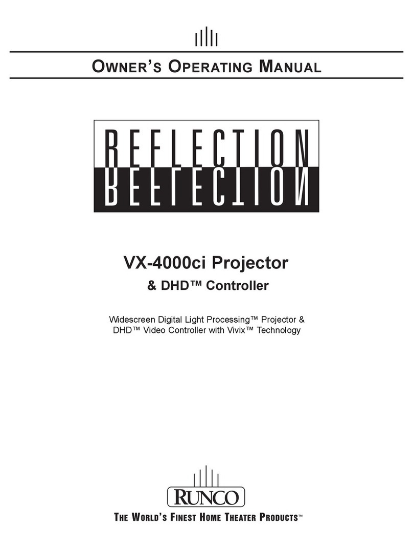 Runco Reflection VX-4000ci Operation manual