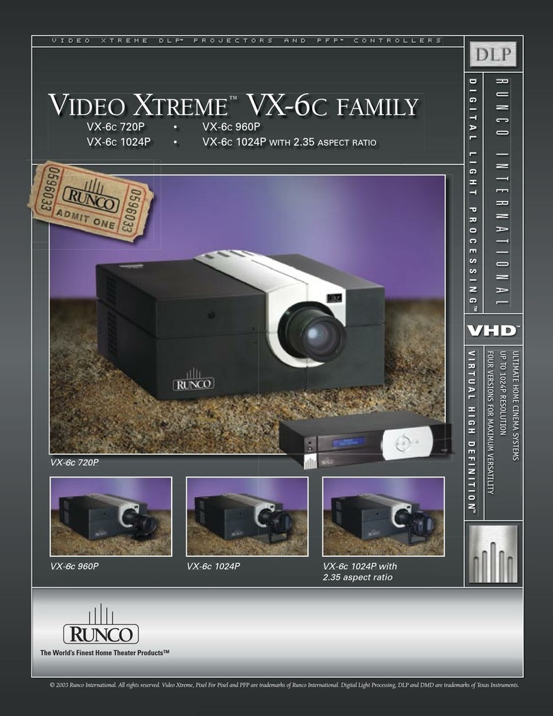 Runco VIDEO XTREME VX-6C Series Specifications