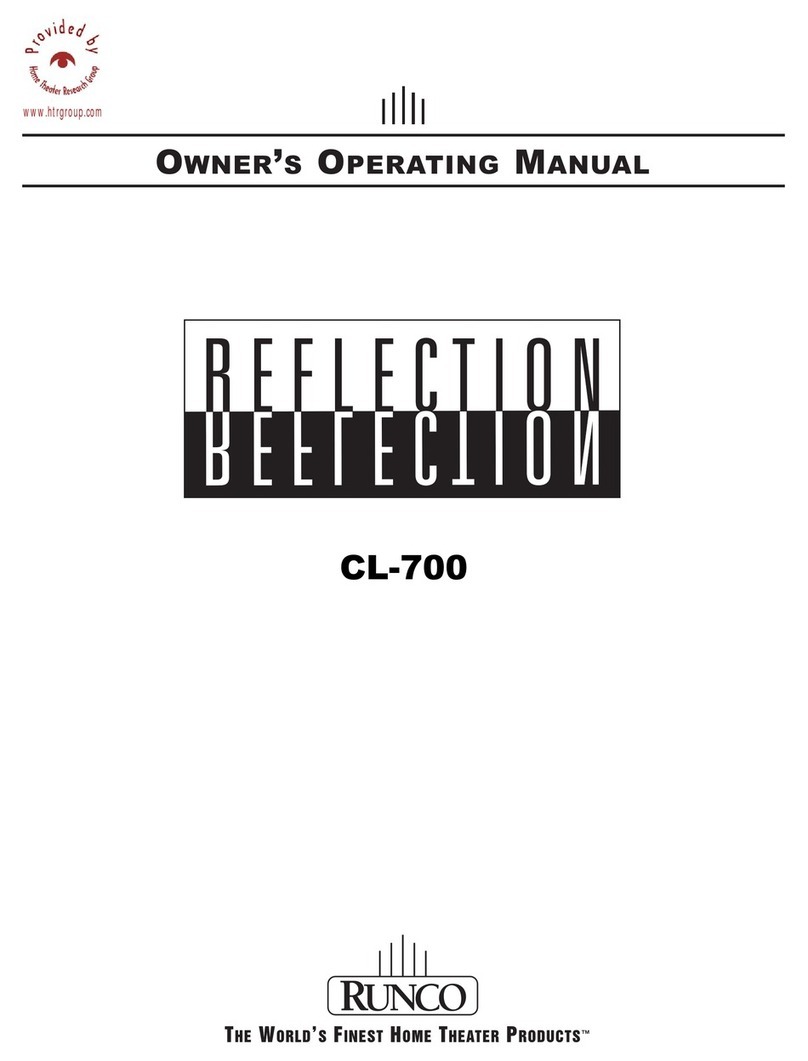 Runco Reflection CL-700 Operation manual