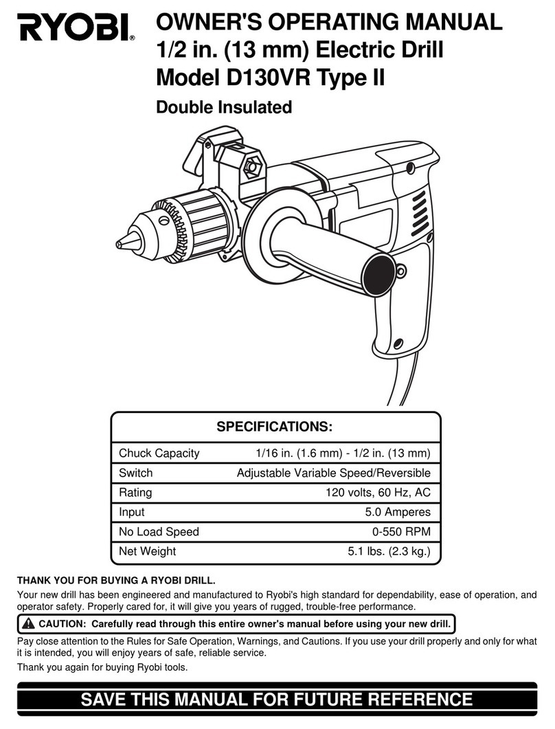 Ryobi D130VR Owner's operating manual