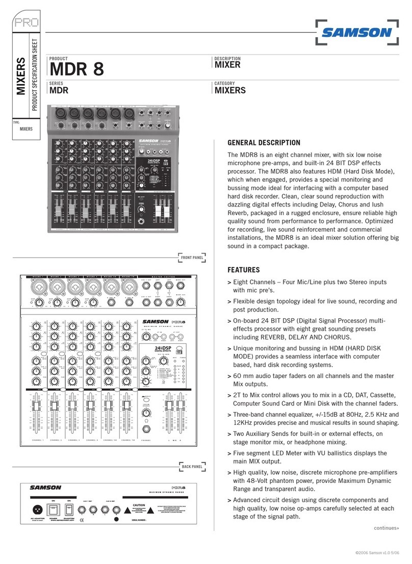 Samson MDR 8 Specification sheet