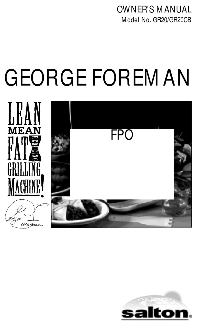 George Foreman GR20 User manual