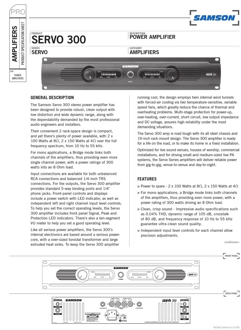 Samson SERVO 300 Specifications