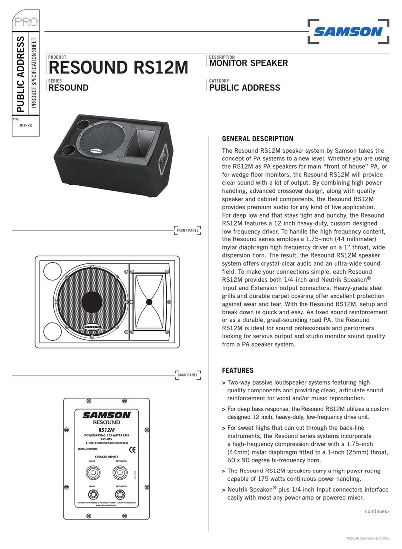 Samson Resound RS12M Specifications
