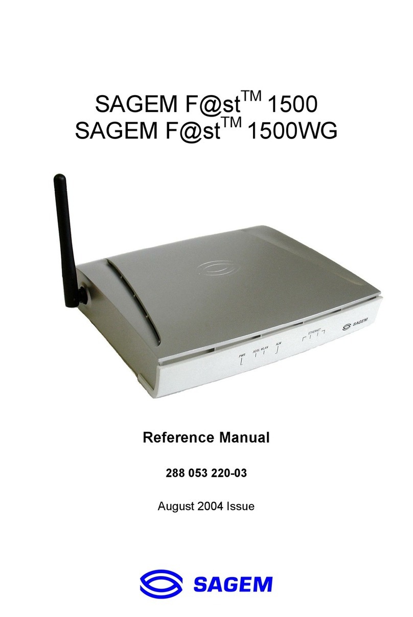 Sagem F@ST 1500 Reference manual Sagem F@ST 1500 Reference manual