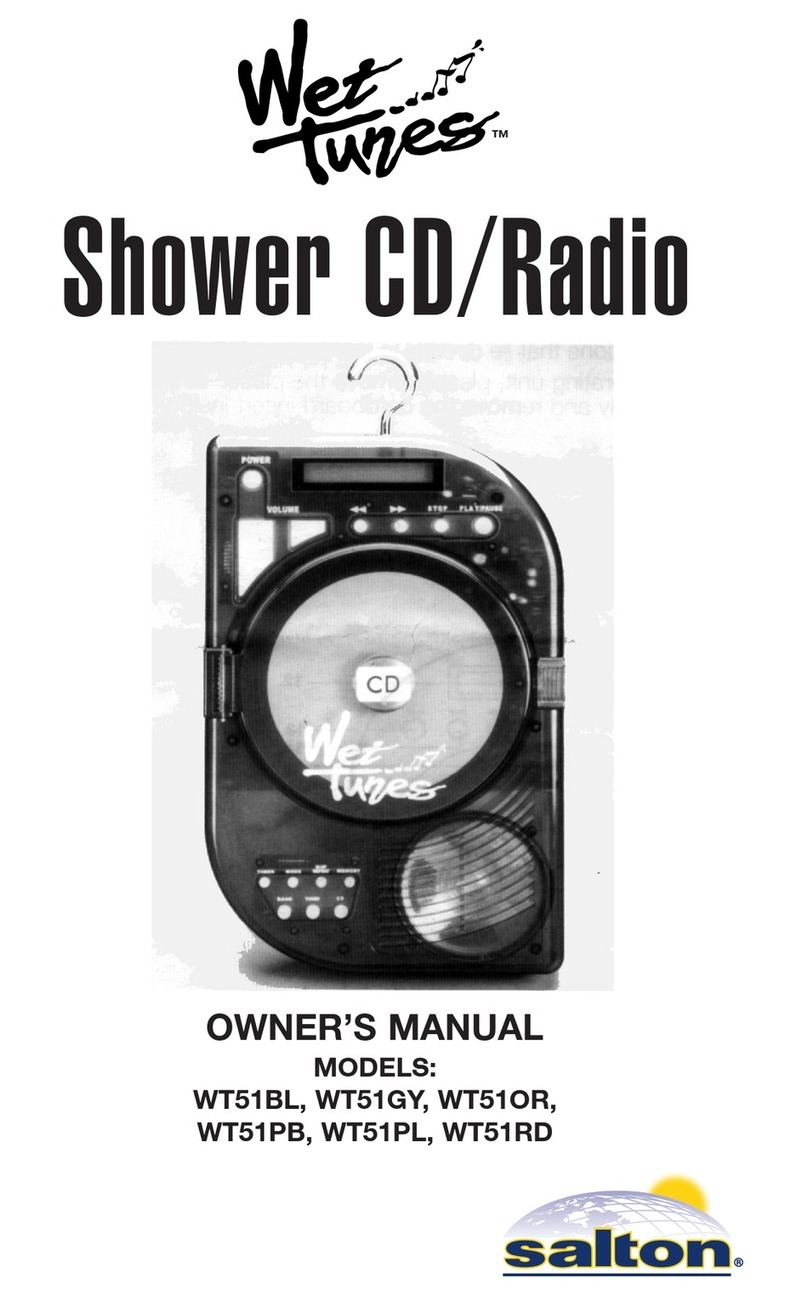 Salton Wet Tunes WT51PL owner's manual