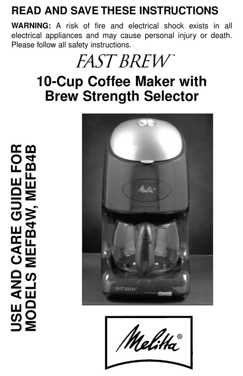 Melitta MEFB4B Fast Brew Use & care guide