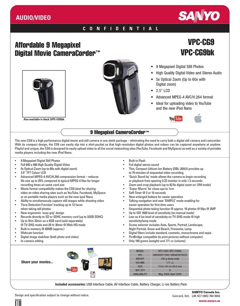 Sanyo VPC-CG9BK User manual